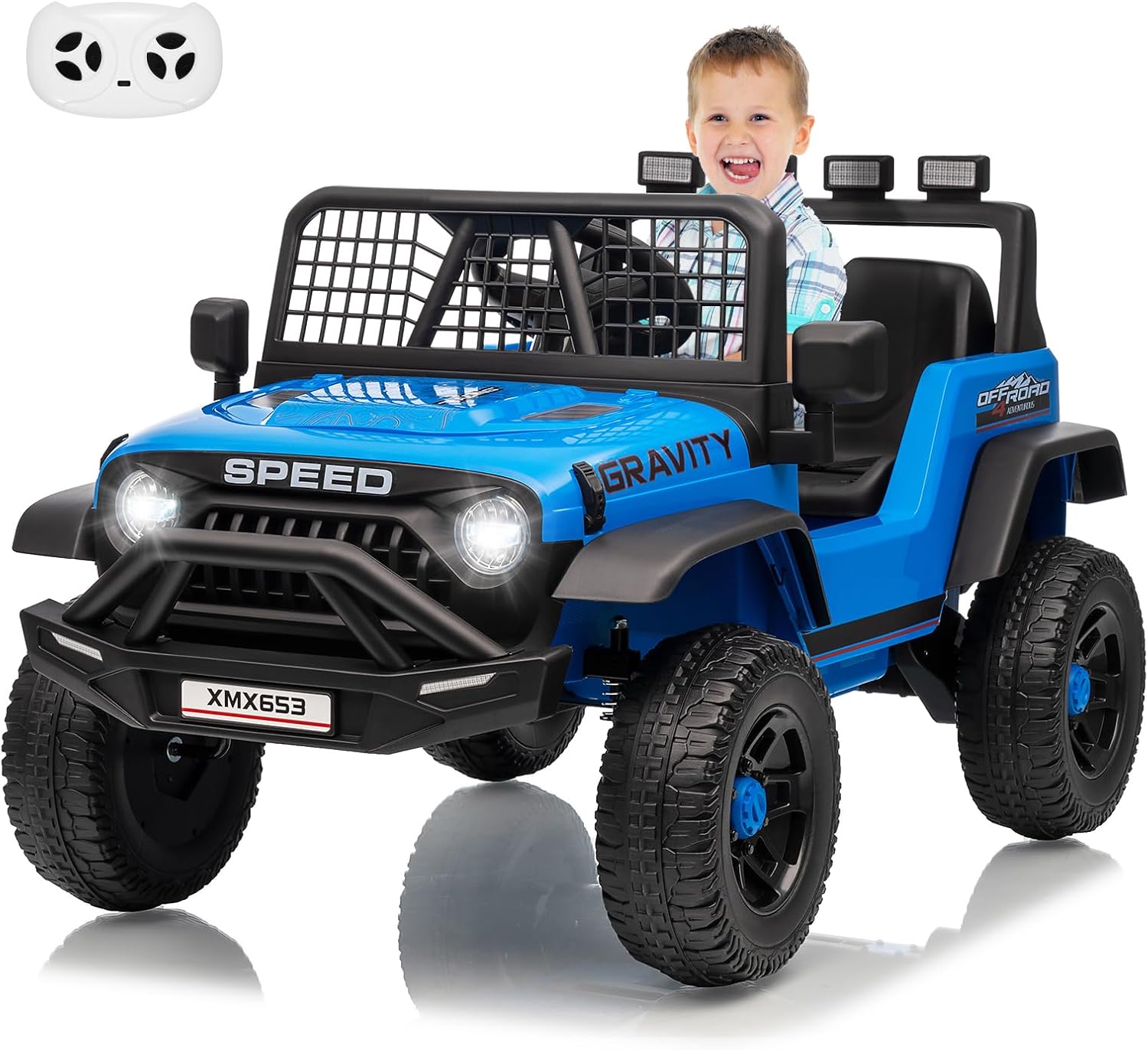 Kids Toys Jeep - 12V Kids Electric Single‑Seat Jeep, PP