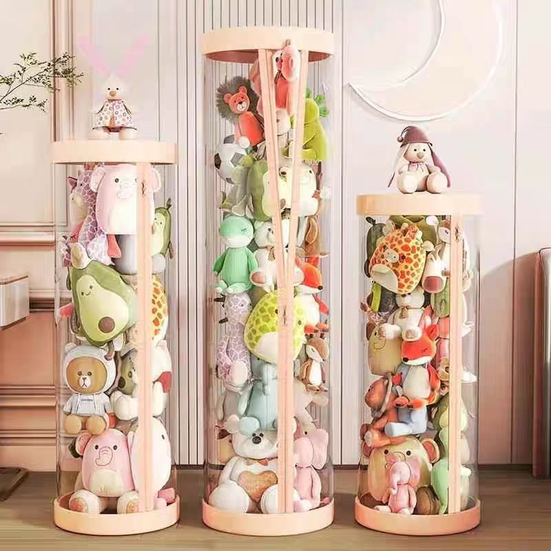 Stuffed Toy Storage Barrel wit - Soft Plush Doll recension och pris