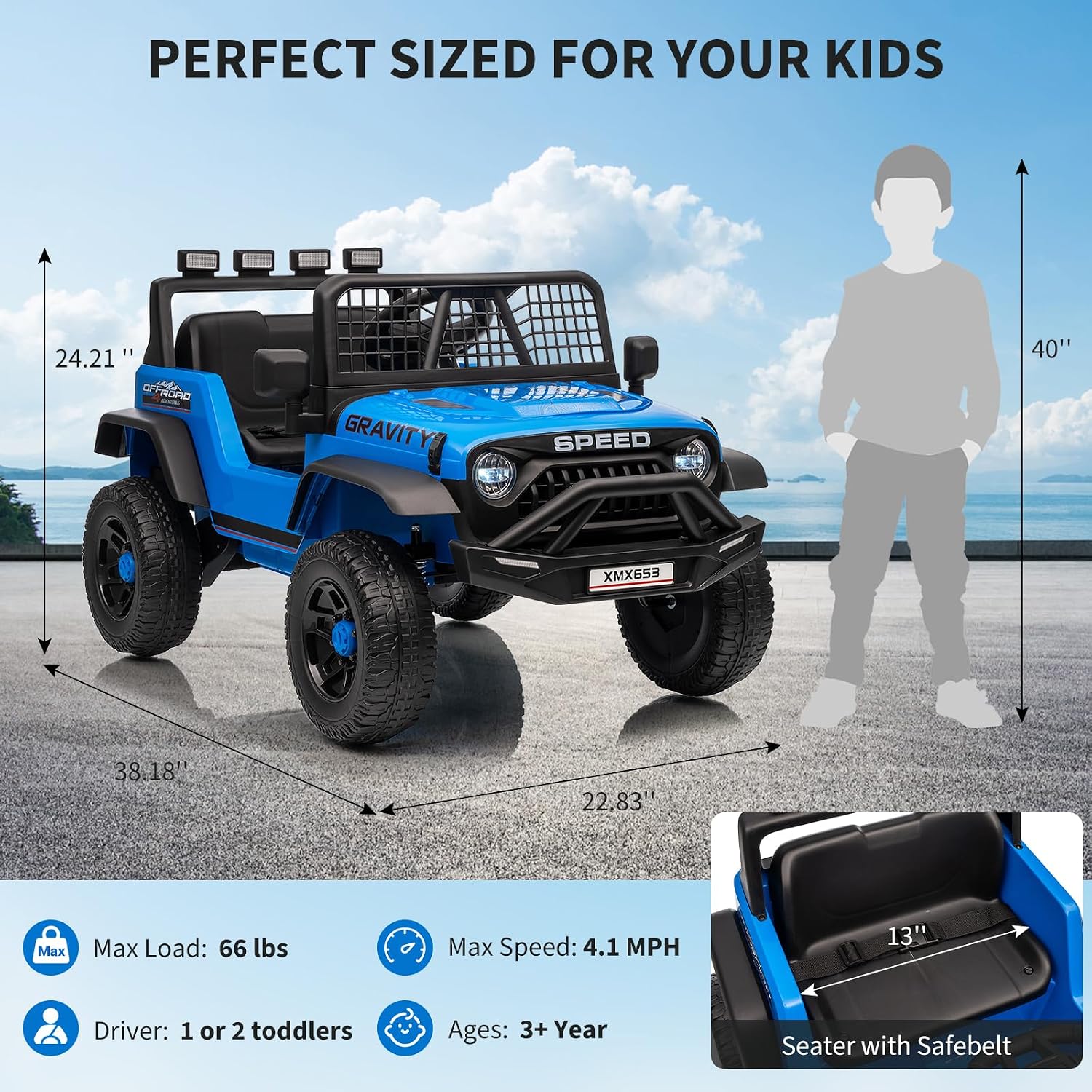 12V Kids Electric Single‑Seat  - Kids Toys Jeep recension och pris
