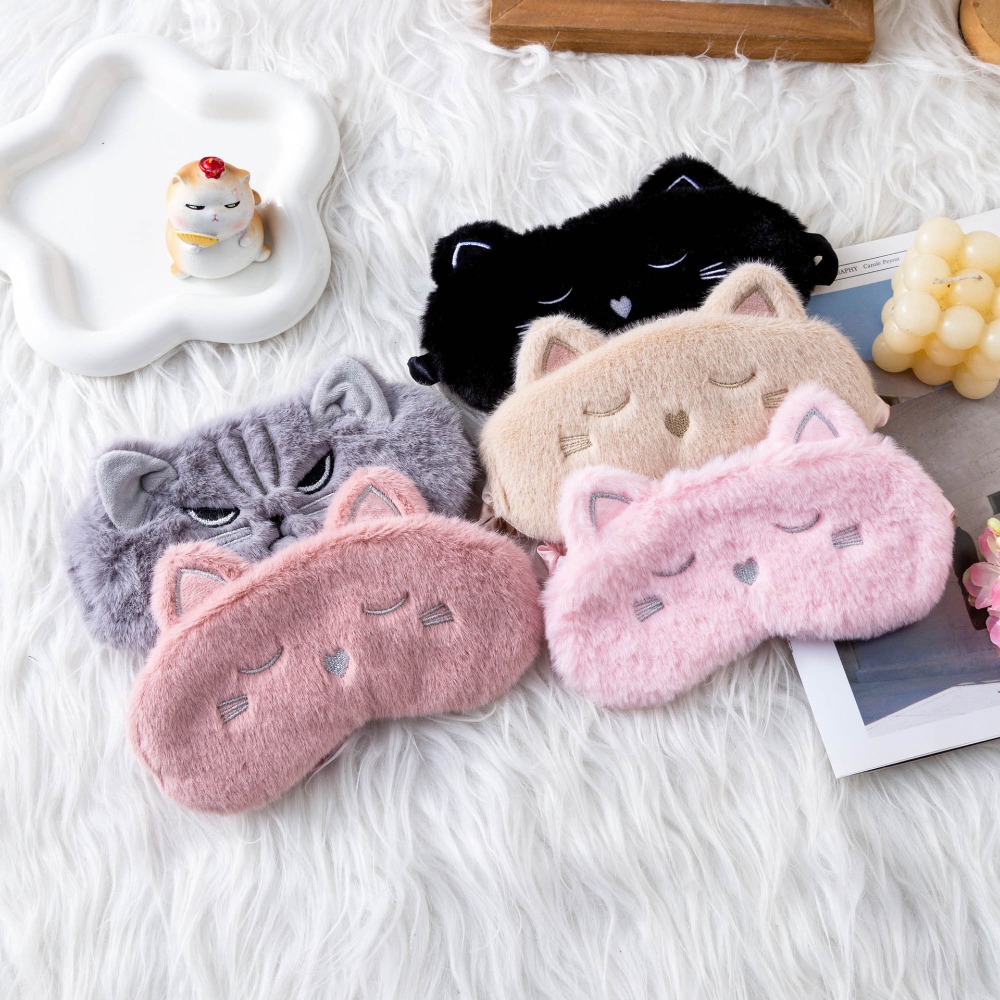 Ins Cute Cat Plush Sleep Mask  - Soft Plush Doll recension och pris